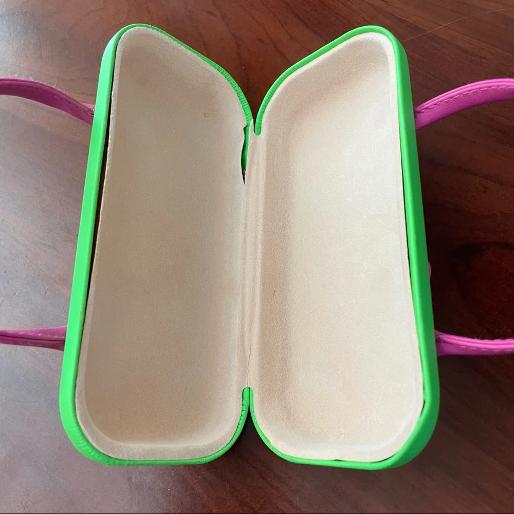 Eyeglass or Sunglass Small Case Green and Pink Girls